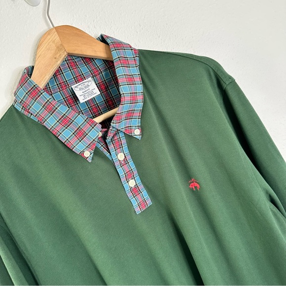 Brooks Brothers Other - Brooks Brothers Green Polo with Plaid Collar